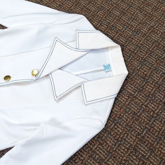 1970s Blazer Girls Vintage Jacket Chic White and Blue Tennis - Picture 3 of 7